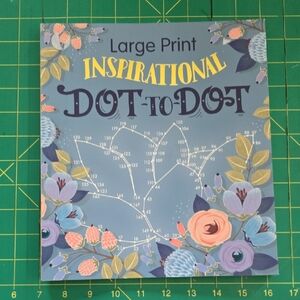 Inspirational Large Print Dot-to-Dot Puzzle Book - Blue Floral